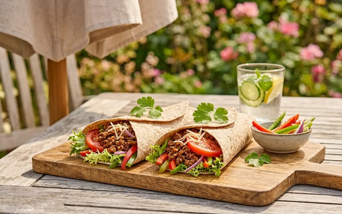 Wraps à la viande hachée et légumes frais, recette du programme C9 Forever